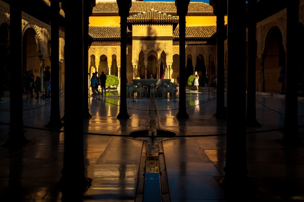 Tourists visit the Alhambra in Spain
