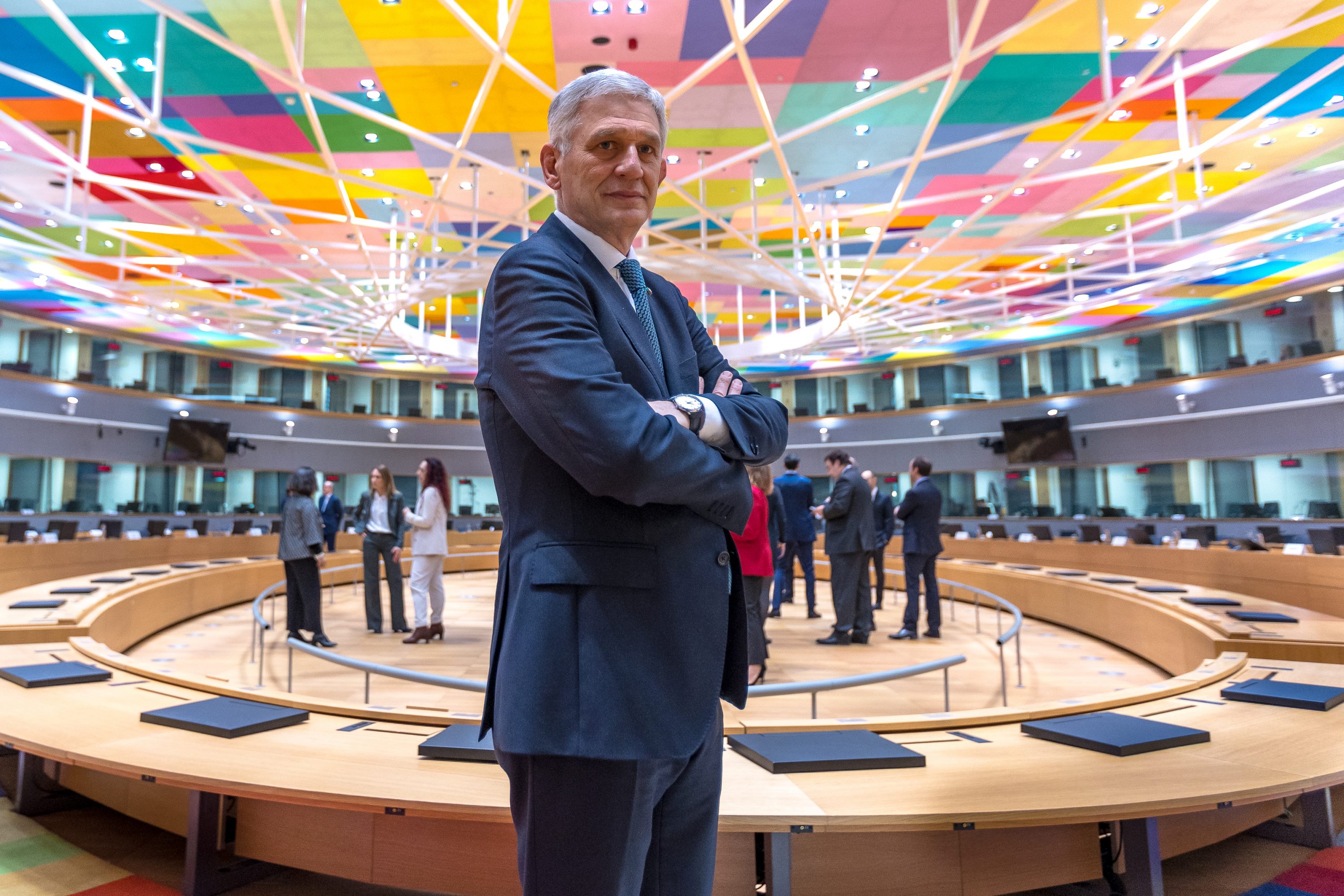Ambassador Pietro Benassi, Permanent Representative to the European Union, poses for a photo in Brussels