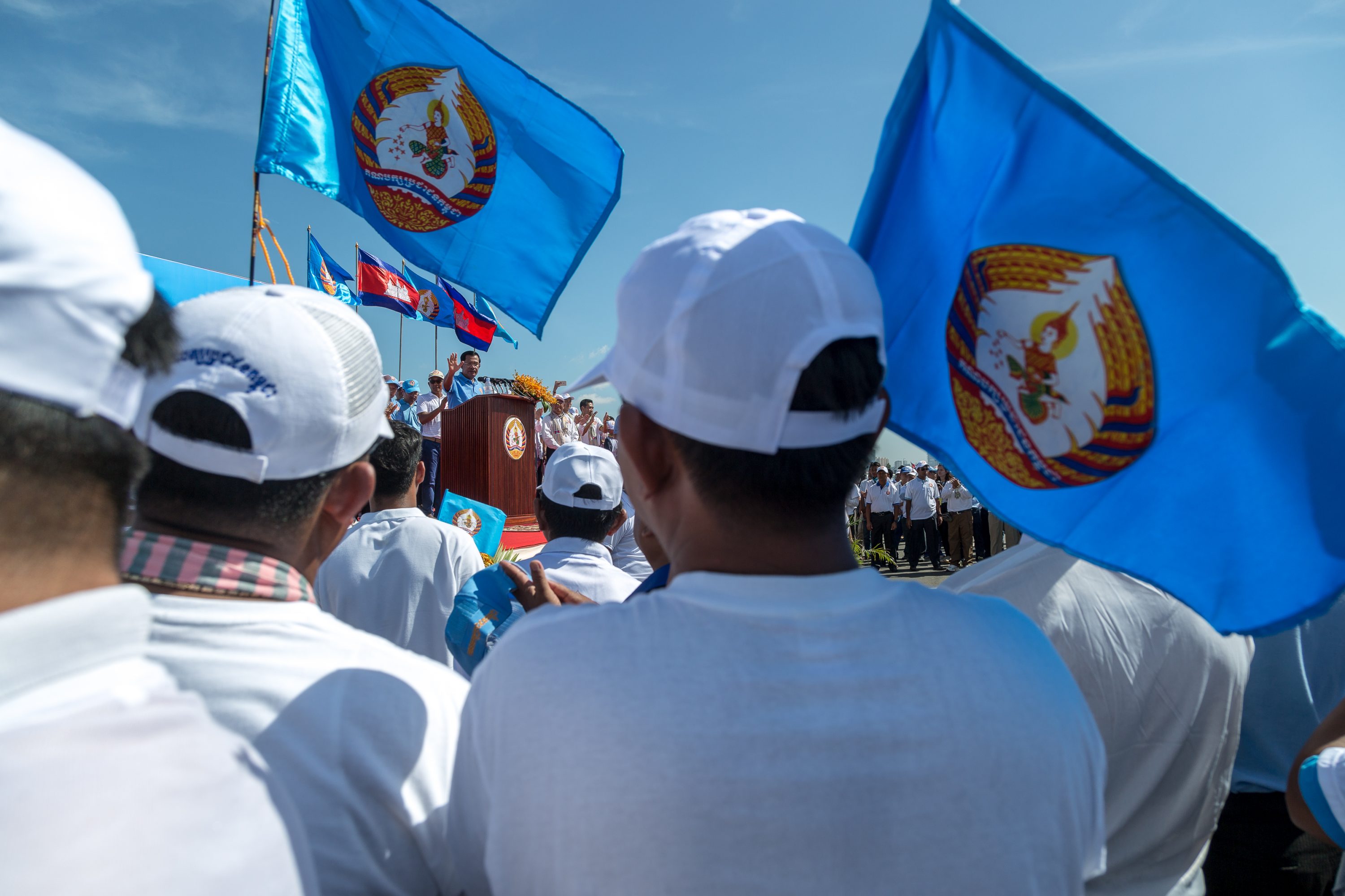 Prime Minister Samdech Hun Sen delivers a speech in Cambodia
