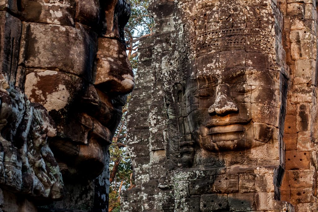 Faces of The Bayon Temple in Cambodia